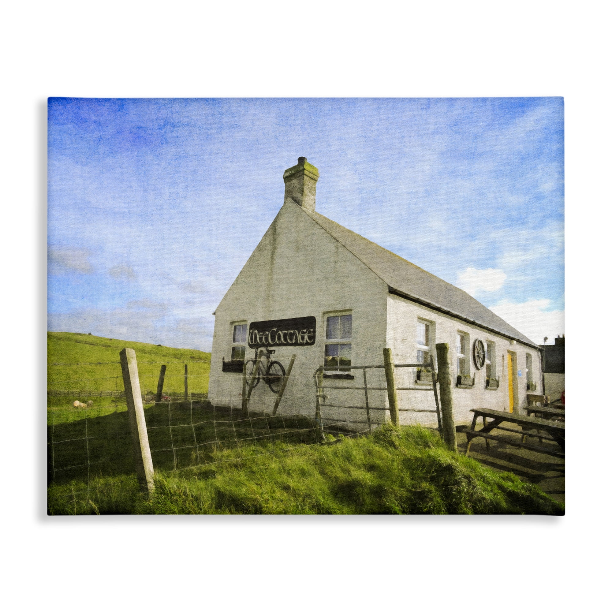 Stupell Industries Wee Cottage Countryside Landscape & Nature Painting Wrapped Canvas Art Print Wall Art, 30 x 24