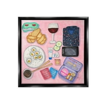 Stupell Industries Weekend Night In Food & Beverage Painting Black Floater Framed Canvas Art Print Wall Art, 18 x 18