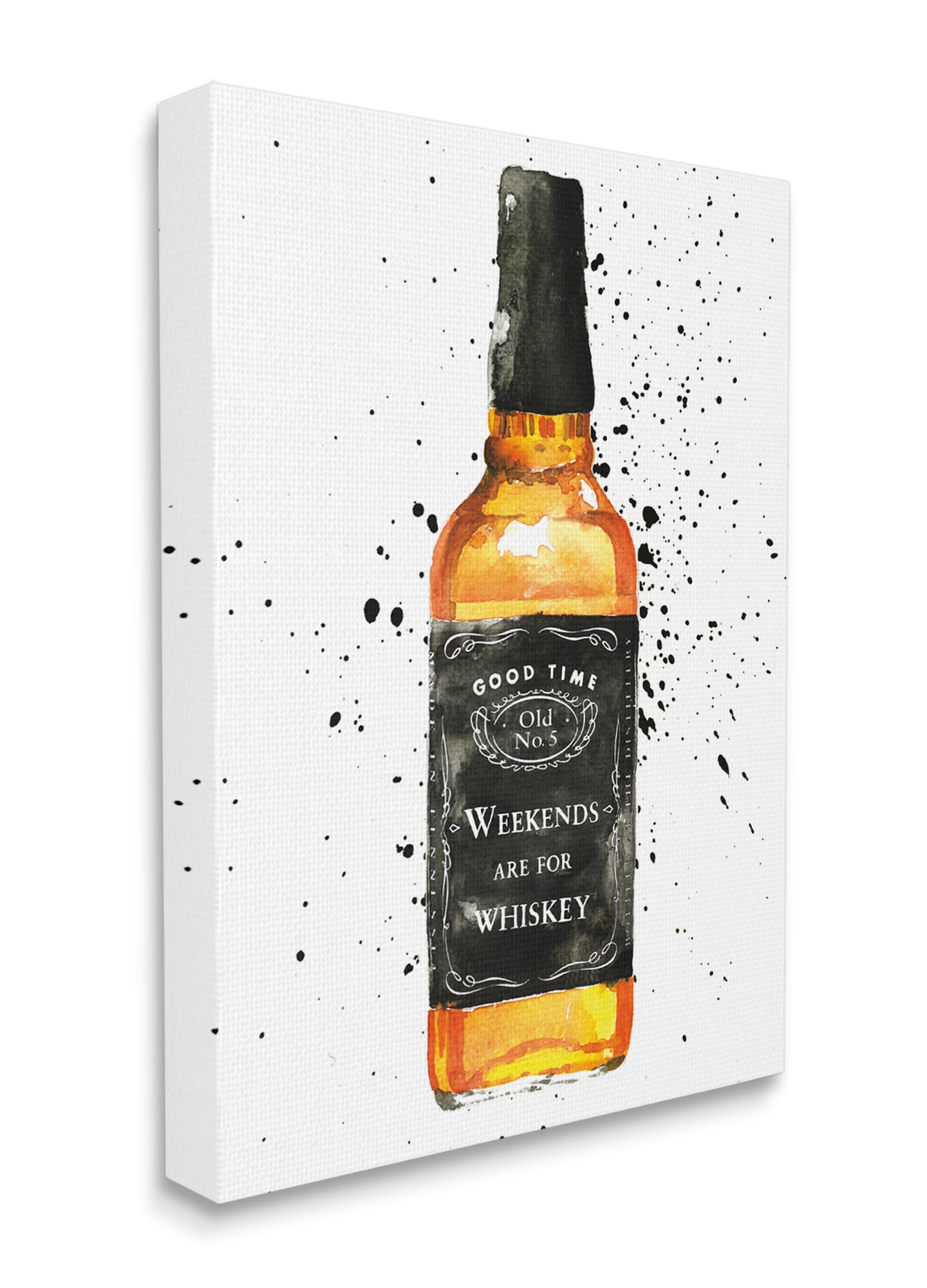 Stupell Industries Weekends Are For Whiskey Quote Liquor Bottle Canvas Wall Art, 36 x 48, Design by Mercedes Lopez Charro