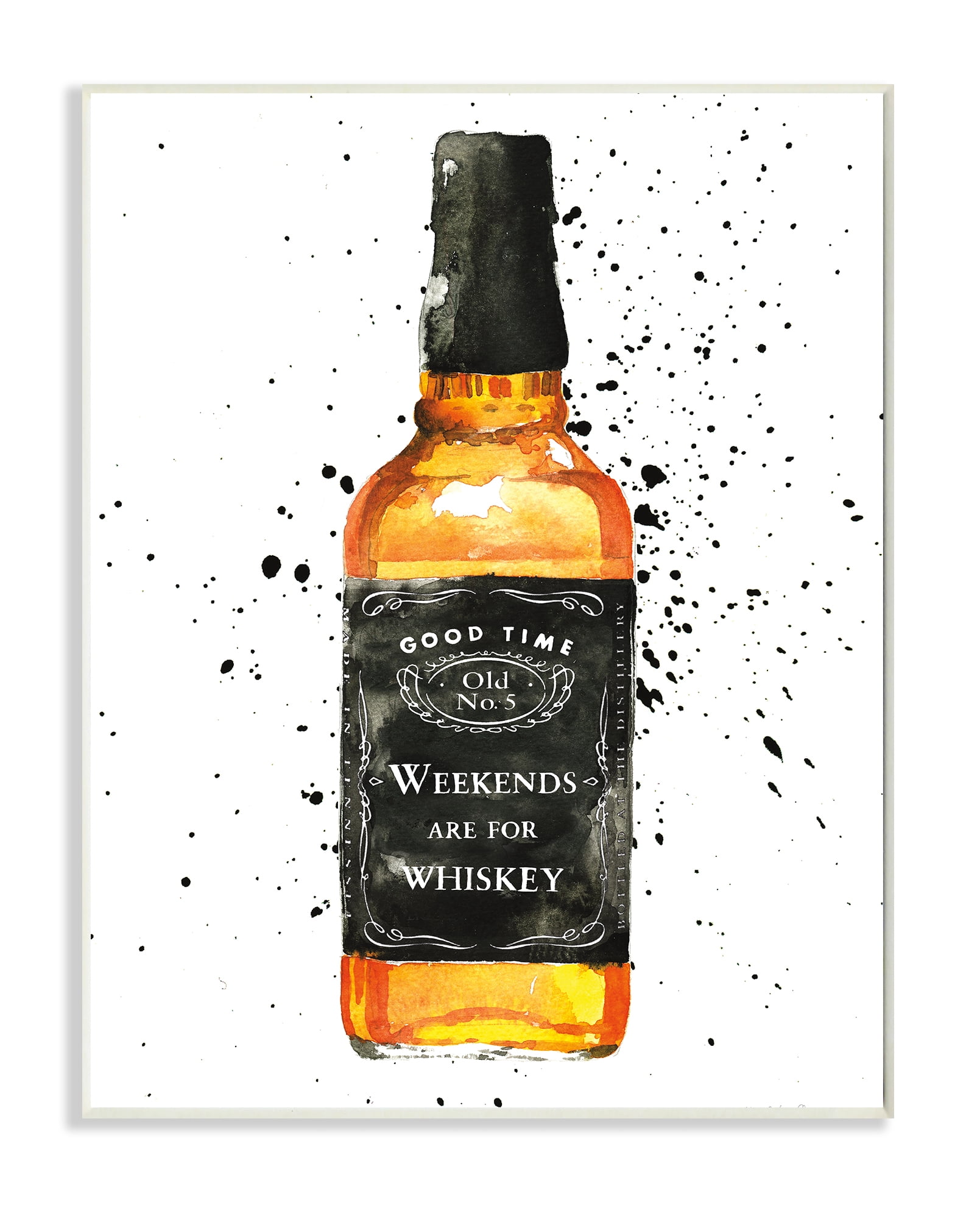 Stupell Industries Weekends Are For Whiskey Quote Liquor Bottle Wall Plaque, 13 x 19, Design by Mercedes Lopez Charro