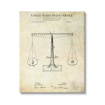 Stupell Industries Weighing Scale Blueprint Diagram Vintage Patent Design Canvas Wall Art, 16 x 20, Design by Karl Hronek