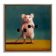 thumbnail image 1 of Stupell Industries Weight Lifting Mouse Animals Painting Brown Floater Framed Canvas Art Print Wall Art, 25 x 25, 1 of 10