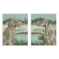 Stupell Industries Weimaraner Dog by Marsh Animals Painting Unframed Art Print Wall Art, 11 x 14, Set of 2