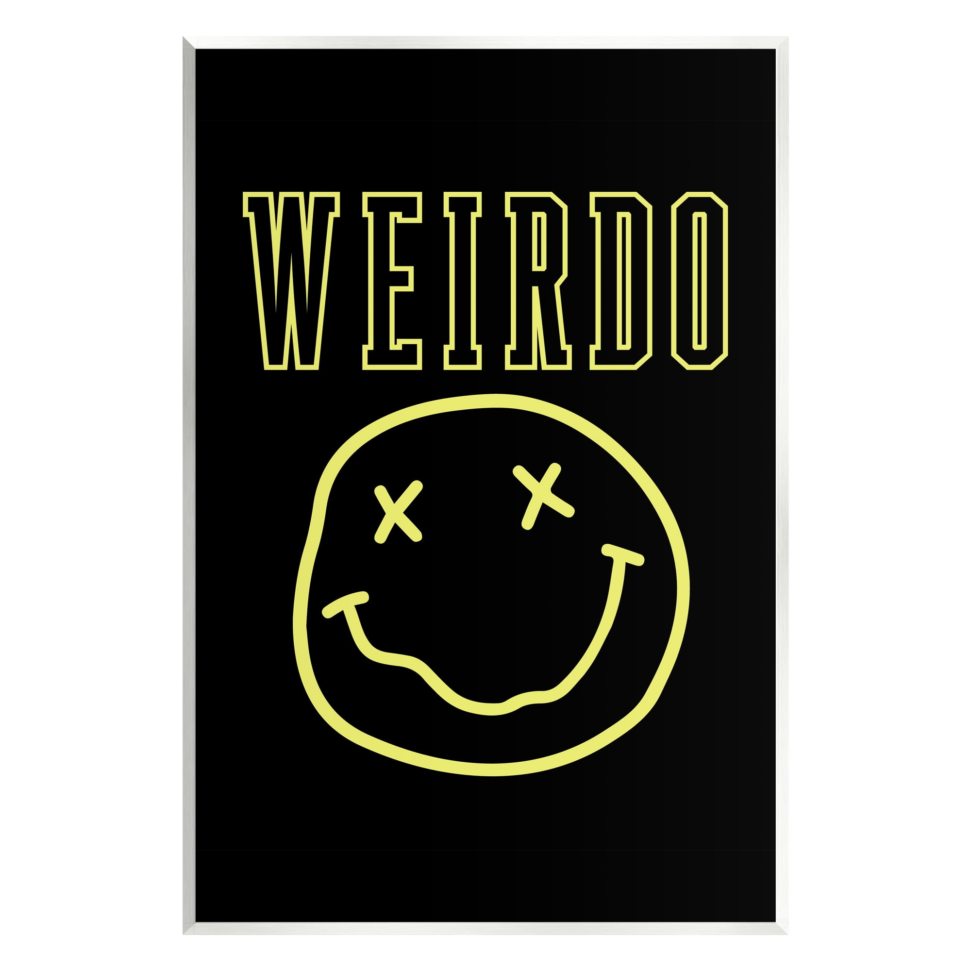 Stupell Industries Weirdo Phrase with Smiley Abstract Painting Unframed Art Print Wall Art, 13 x 19