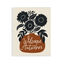 Stupell Industries Welcome Autumn Earthy Blooms Plants & Flowers Painting Unframed Art Print Wall Art, 11 x 14
