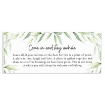 Stupell Industries Welcome & Belong Sentiment Plants & Flowers Painting Unframed Art Print Wall Art, 17 x 7