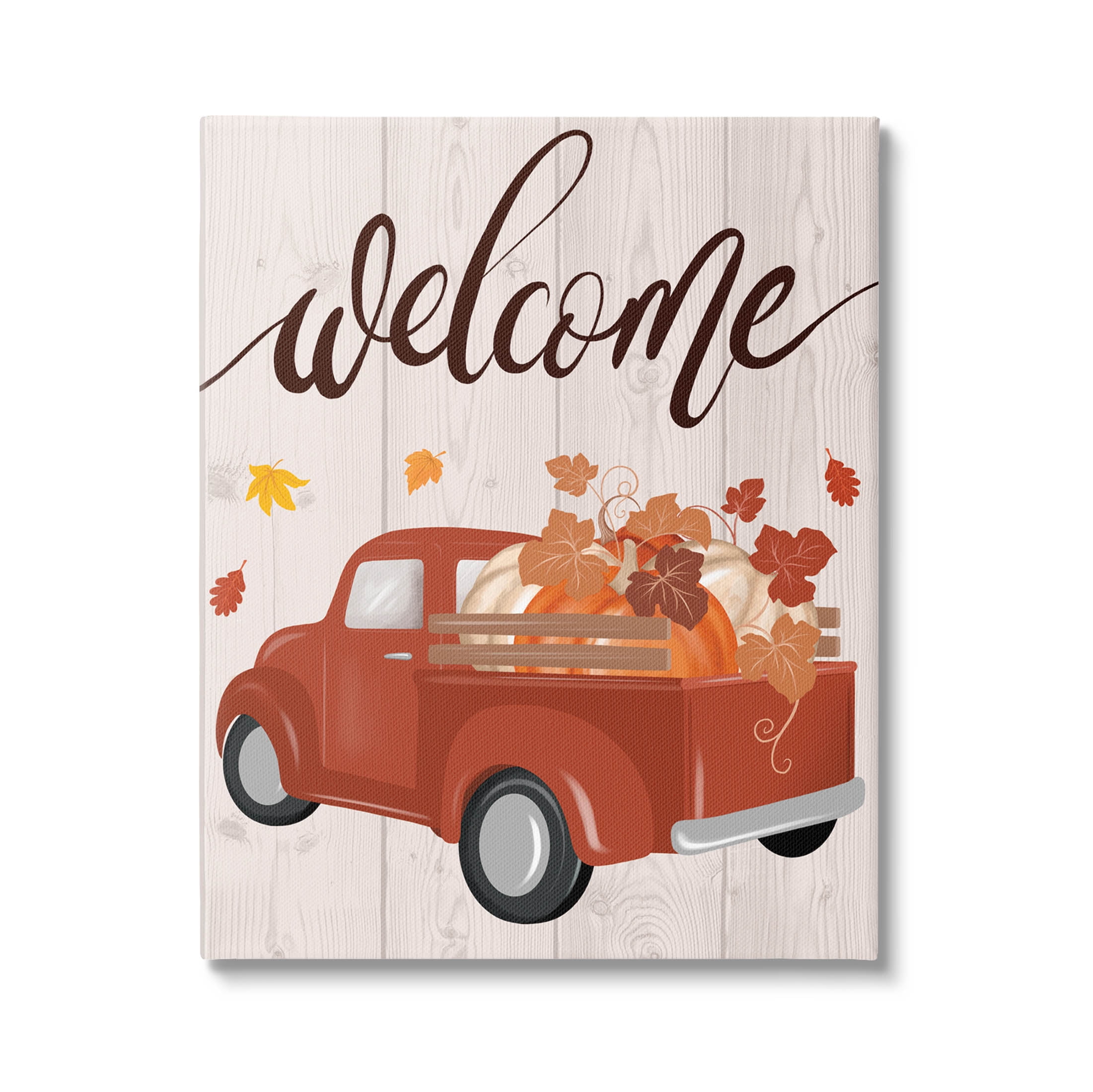 Stupell Industries Welcome Country Pumpkin Truck Graphic Art Gallery Wrapped Canvas Print Wall Art, Design by Jo Taylor