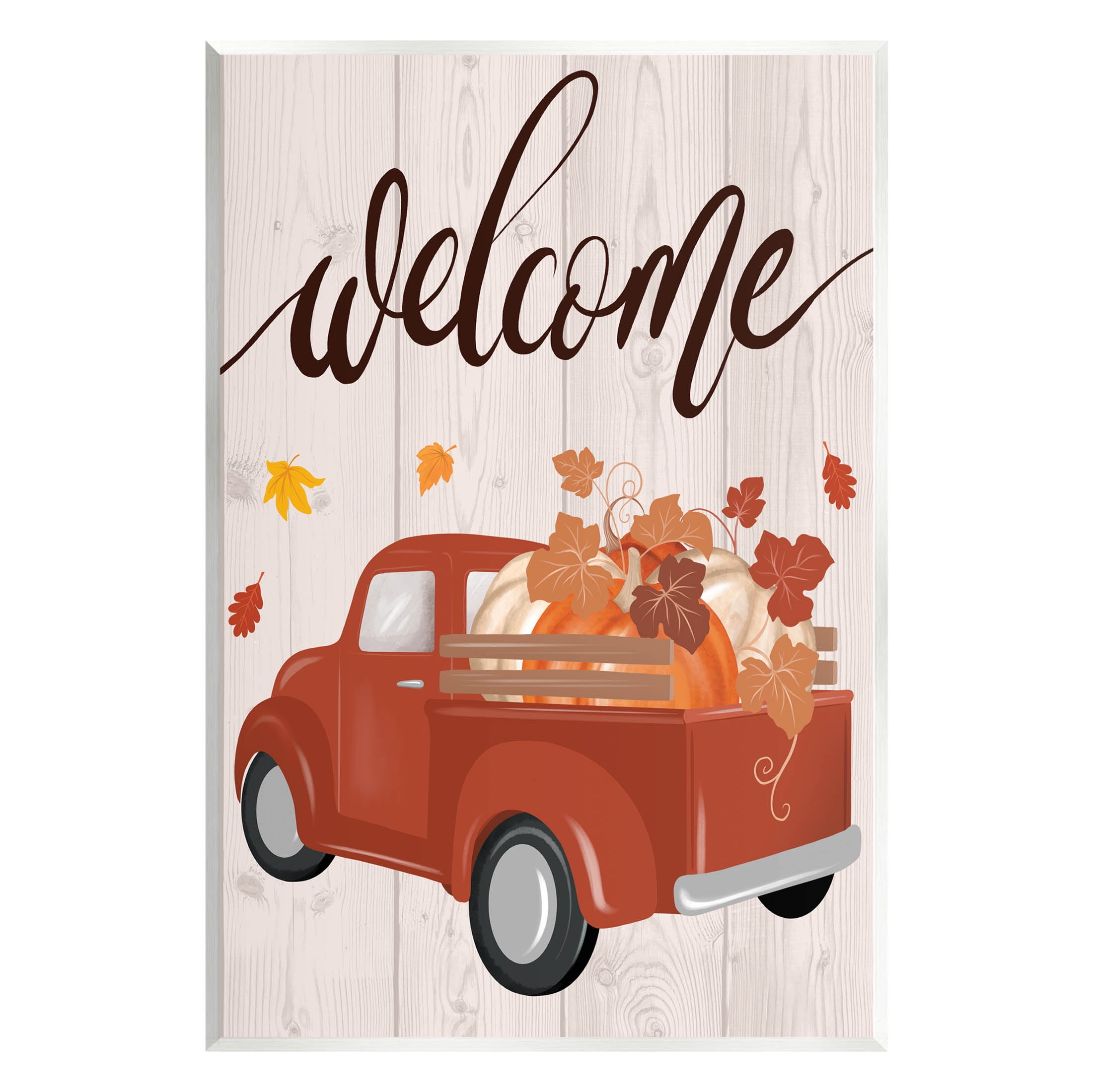 Stupell Industries Welcome Country Pumpkin Truck Graphic Art Unframed Art Print Wall Art, Design by Jo Taylor