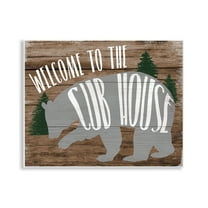 Stupell Industries Welcome Cub House Text & Numbers Painting Unframed Art Print Wall Art, 14 x 11