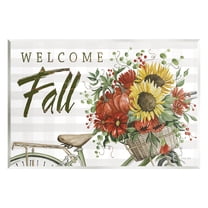Stupell Industries Welcome Fall Autumnal Flower Assortment Bicycle Basket Graphic Art Unframed Art Print Wall Art, Design by Cindy Jacobs