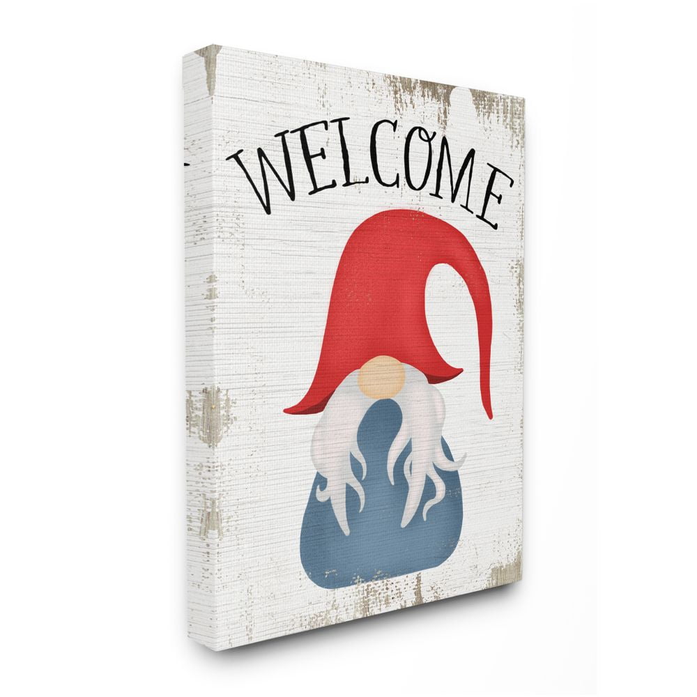 Stupell Industries Welcome Gnome Sign Mythical Garden Elf Pun Designed by Daphne Polselli