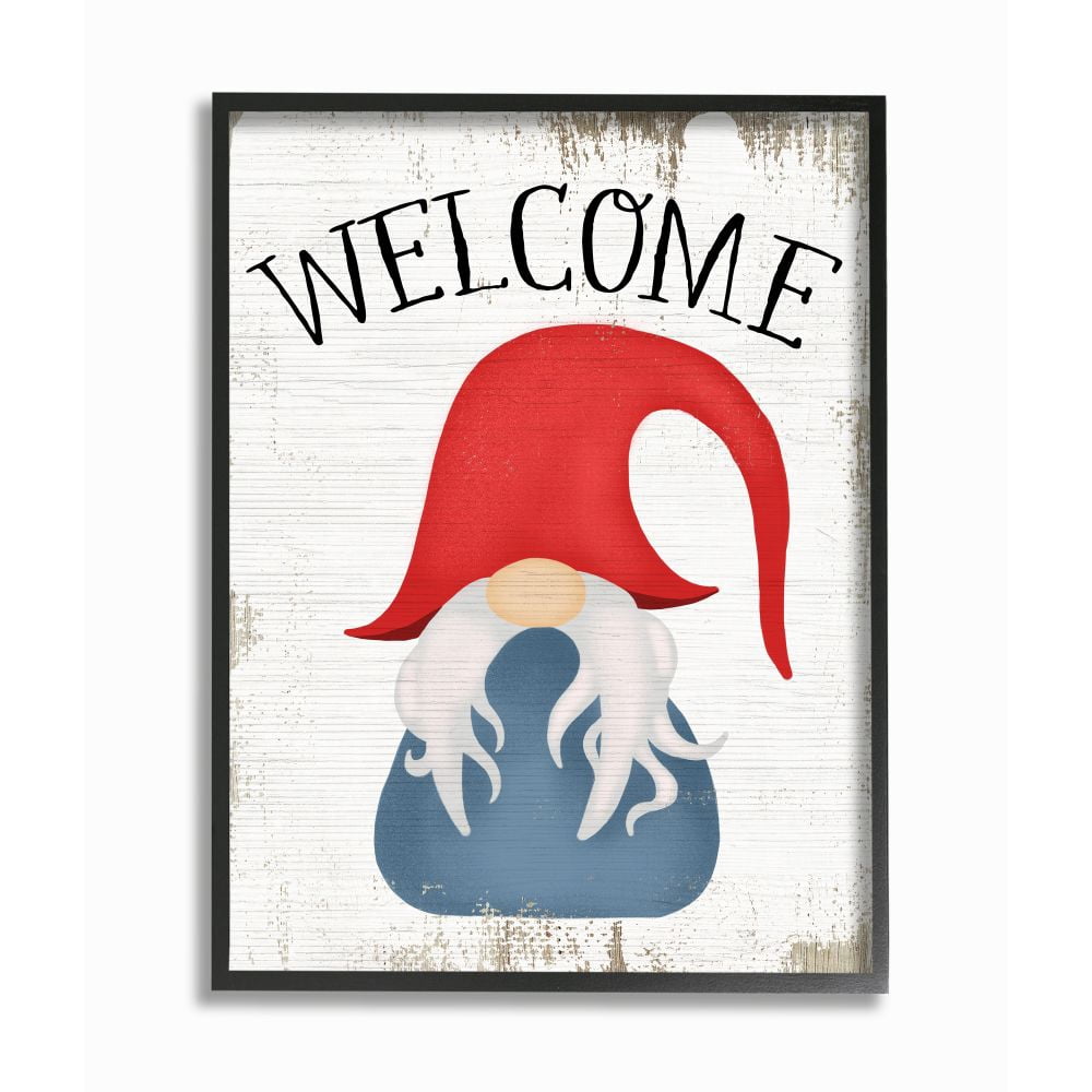 Stupell Industries Welcome Gnome Sign Mythical Garden Elf Pun Designed by Daphne Polselli