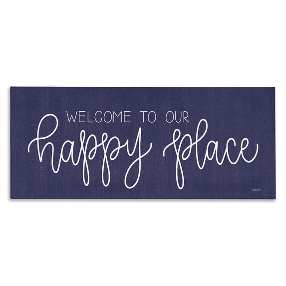 Stupell Industries Rustic Lodge Welcome Happy Place Canvas Art, 48 x 20, by Imperfect Dust