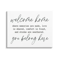 Stupell Industries Welcome Home Belonging Family Quote Casual Script Graphic Art Gallery Wrapped Canvas Print Wall Art, Design by Lettered and Lined