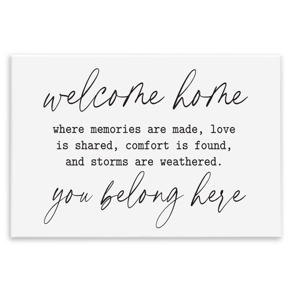 Stupell Industries Rustic Lodge Welcome Home Belonging Family Quote Casual Script Wall Plaque Art, 19 x 13, by Lettered and Lined