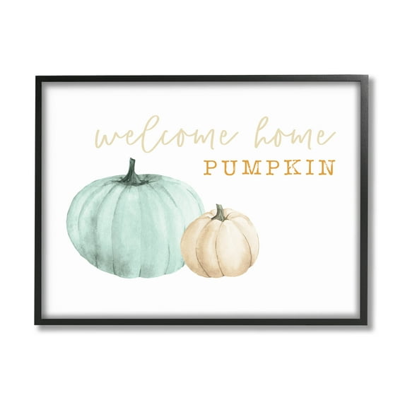 Stupell Industries Welcome Home Pumpkin Phrase Graphic Art Black Framed Art Print Wall Art, Design by Dogwood Portfolio