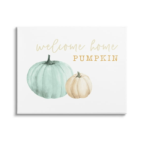 Stupell Industries Welcome Home Pumpkin Phrase Graphic Art Gallery Wrapped Canvas Print Wall Art, Design by Dogwood Portfolio