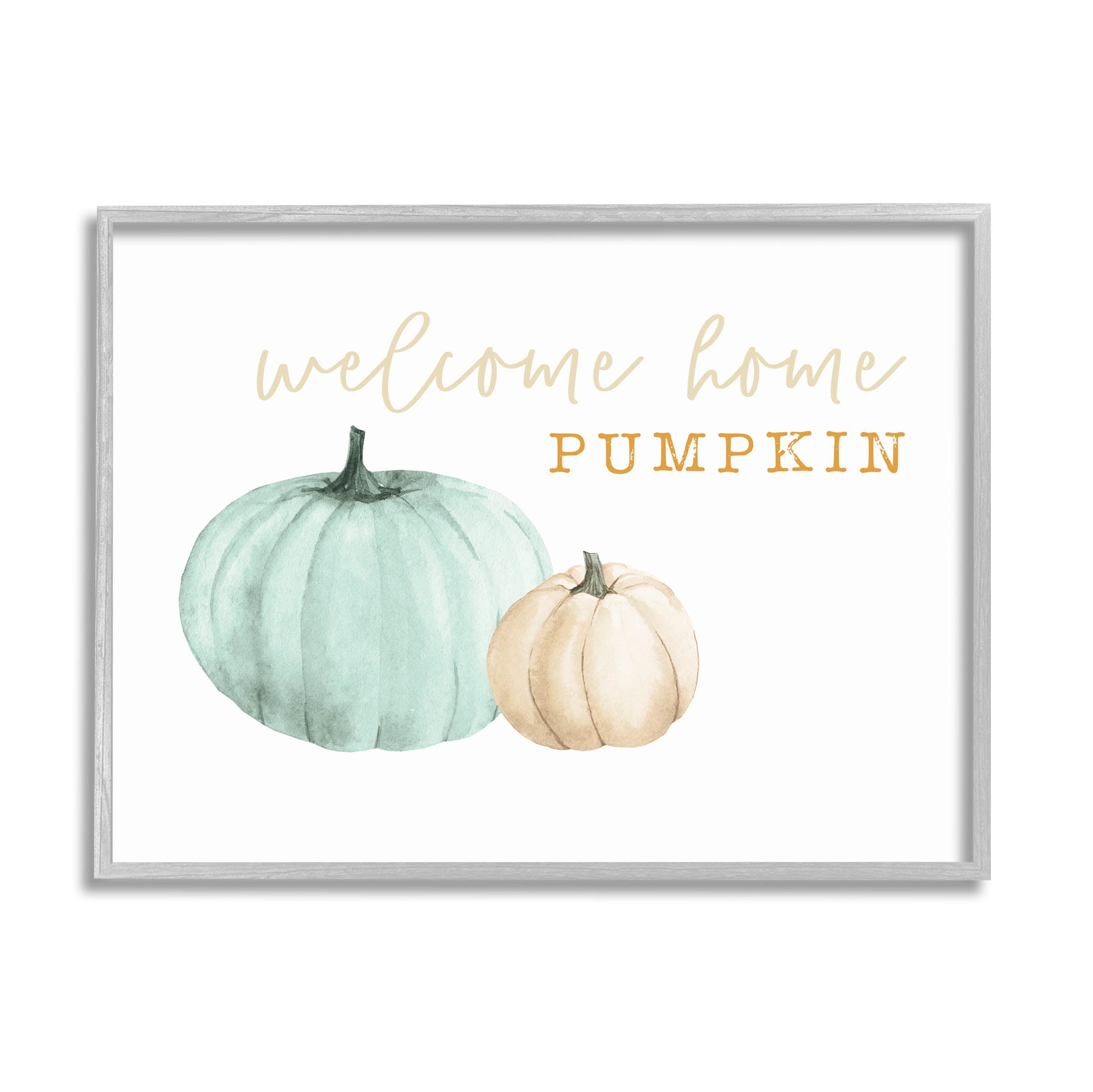 Stupell Industries Welcome Home Pumpkin Phrase Graphic Art Gray Framed Art Print Wall Art, Design by Dogwood Portfolio