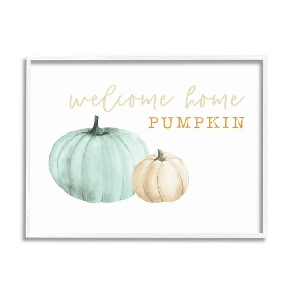 Stupell Industries Welcome Home Pumpkin Phrase Graphic Art White Framed Art Print Wall Art, Design by Dogwood Portfolio