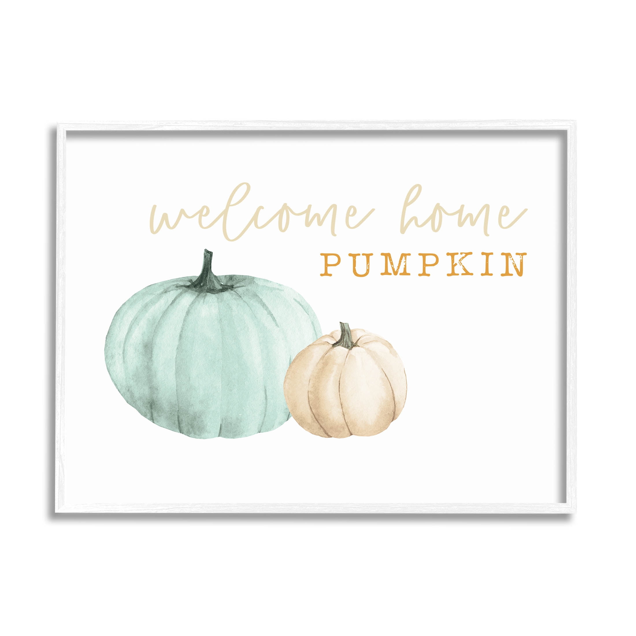 Stupell Industries Welcome Home Pumpkin Phrase Graphic Art White Framed Art Print Wall Art, Design by Dogwood Portfolio