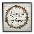 thumbnail image 1 of Stupell Industries Welcome Home Wreath Words On Wood Texture Design Framed Giclee Texturized Art by Lauren Gibbons, 1 of 3