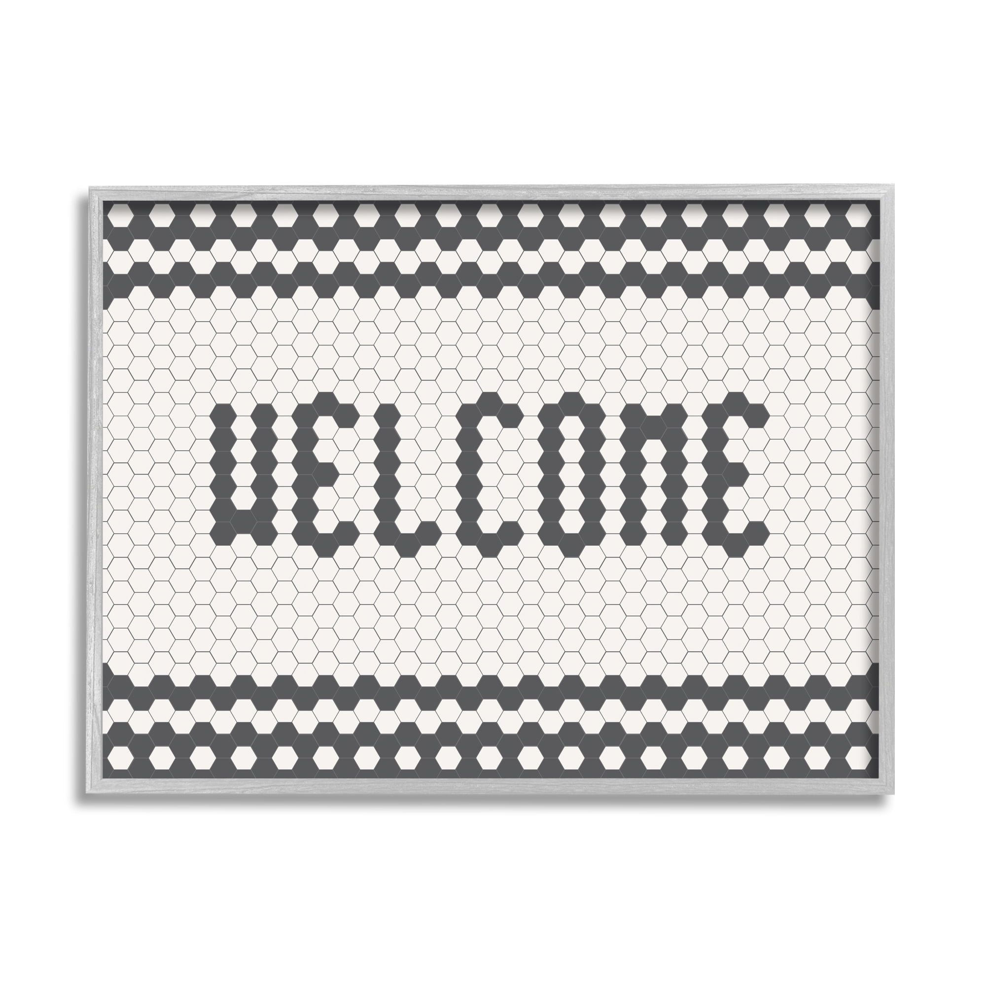 Stupell Industries Welcome Phrase CafÃ© Bistro Tile Geometric Pattern, 11 x 14, Designed by Caroline Alfreds
