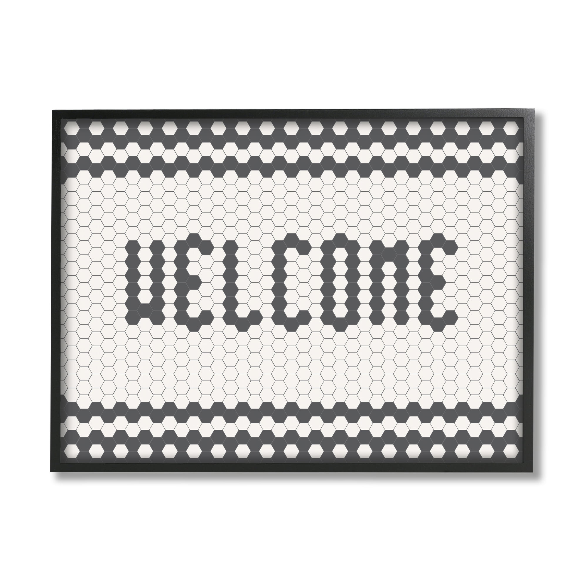 Stupell Industries Welcome Phrase CafÃ© Bistro Tile Geometric Pattern, 11 x 14, Designed by Caroline Alfreds