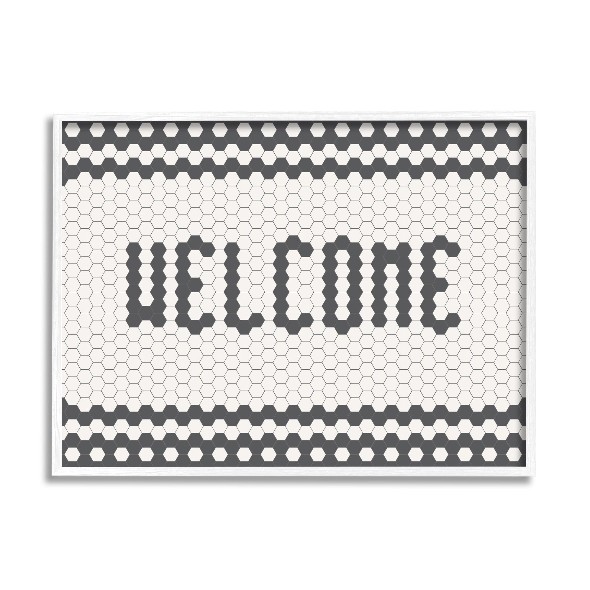 Stupell Industries Welcome Phrase CafÃ© Bistro Tile Geometric Pattern, 16 x 20, Designed by Caroline Alfreds