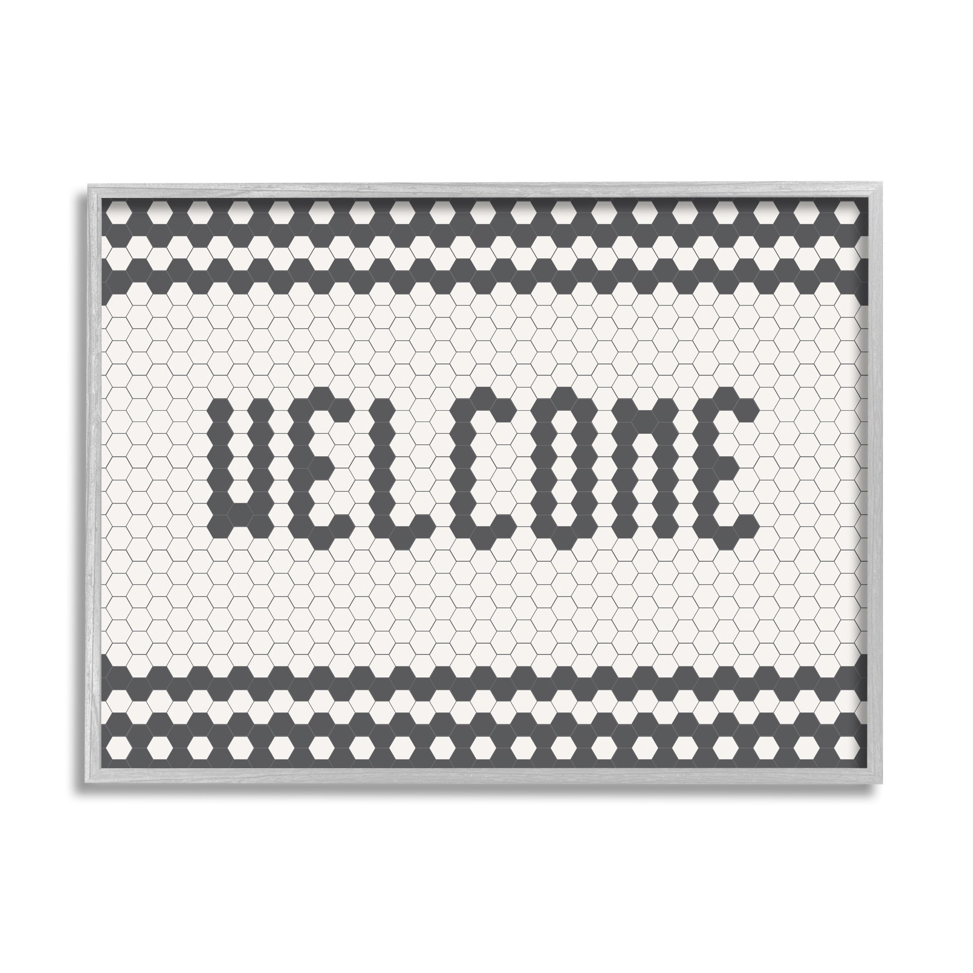Stupell Industries Welcome Phrase CafÃ© Bistro Tile Geometric Pattern, 24 x 30, Designed by Caroline Alfreds
