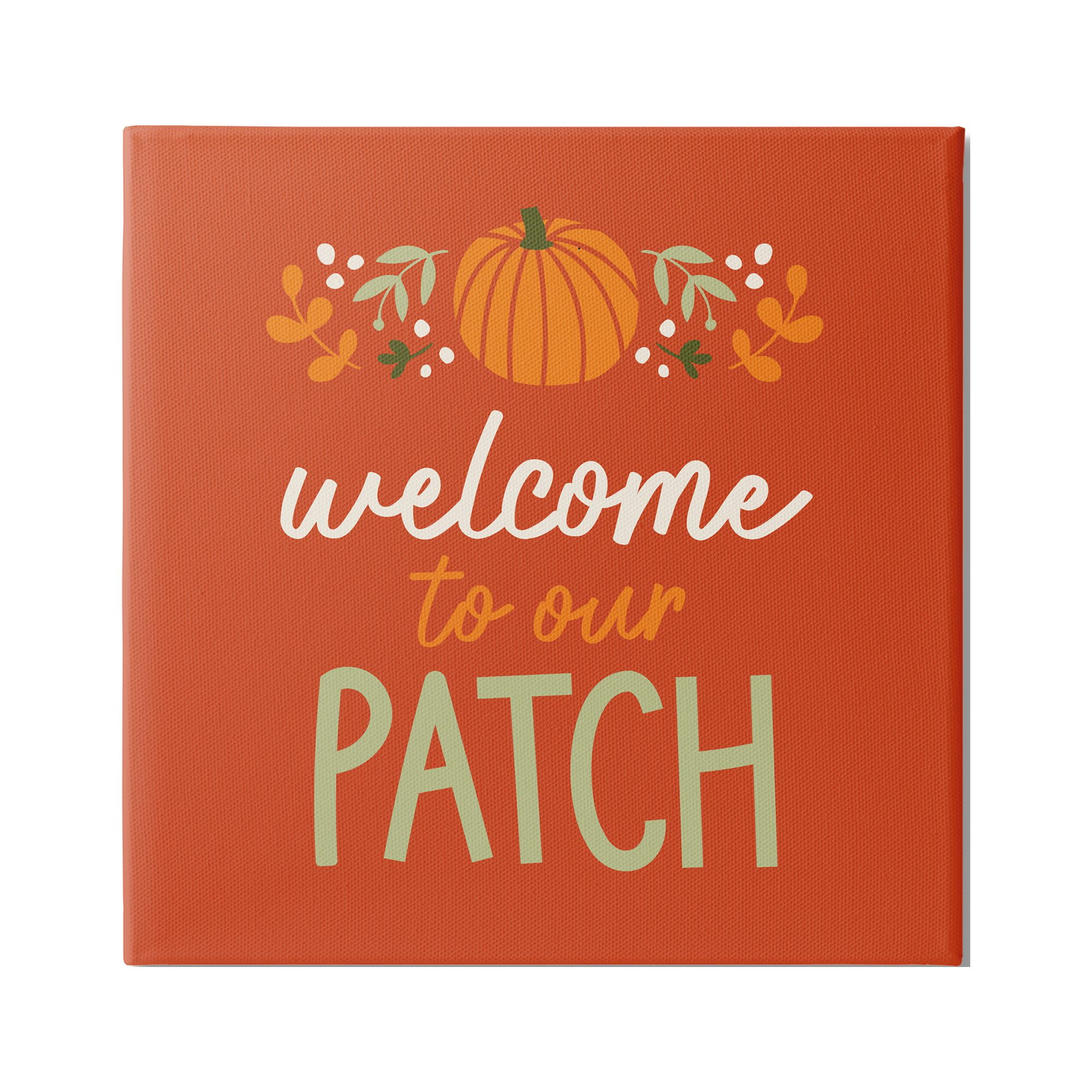 Stupell Industries Welcome Pumpkin Patch Phrase Holiday Painting Gallery Wrapped Canvas Print Wall Art, 30 x 30