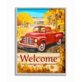 thumbnail image 1 of Stupell Industries Welcome Red Truck Fall Autumn Landscape Design Graphic Art Gray Framed Art Print Wall Art, 11x14, by The Saturday Evening Post, 1 of 6