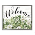 thumbnail image 1 of Stupell Industries Farmhouse Welcome Rustic Planked Sign White Flower Blossoms Gray Floating Frame Canvas Art, 31 x 25, by Cindy Jacobs, 1 of 7