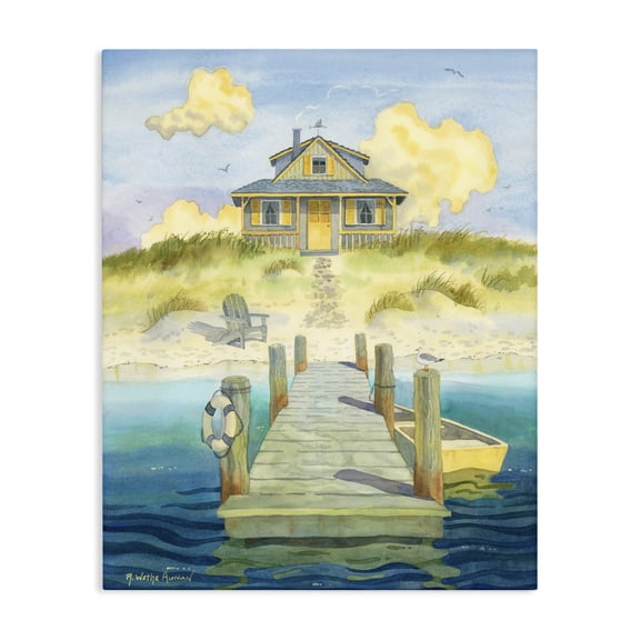 Stupell Industries Welcome Seaside Retreat Cottage Canvas Wall Art, design by Robin Altman