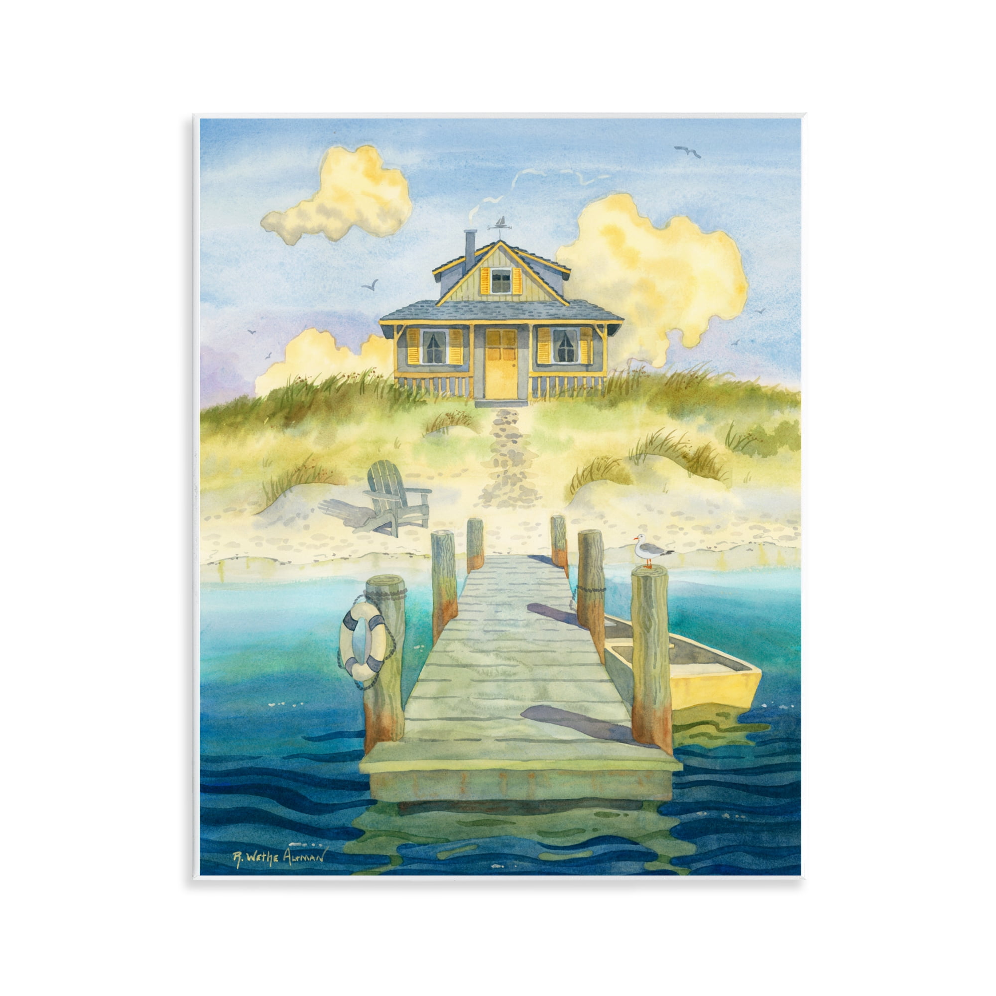 Stupell Industries Welcome Seaside Retreat Cottage Wall Plaque Art, design by Robin Altman