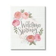 thumbnail image 1 of Stupell Industries Welcome Spring Greeting Blossoming Pink Roses Plaid Pattern Graphic Art Gallery-Wrapped Canvas Print Wall Art, 16x20, by Lisa Larson, 1 of 5