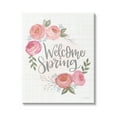 thumbnail image 1 of Stupell Industries Welcome Spring Greeting Blossoming Pink Roses Plaid Pattern Graphic Art Gallery-Wrapped Canvas Print Wall Art, 36x48, by Lisa Larson, 1 of 6