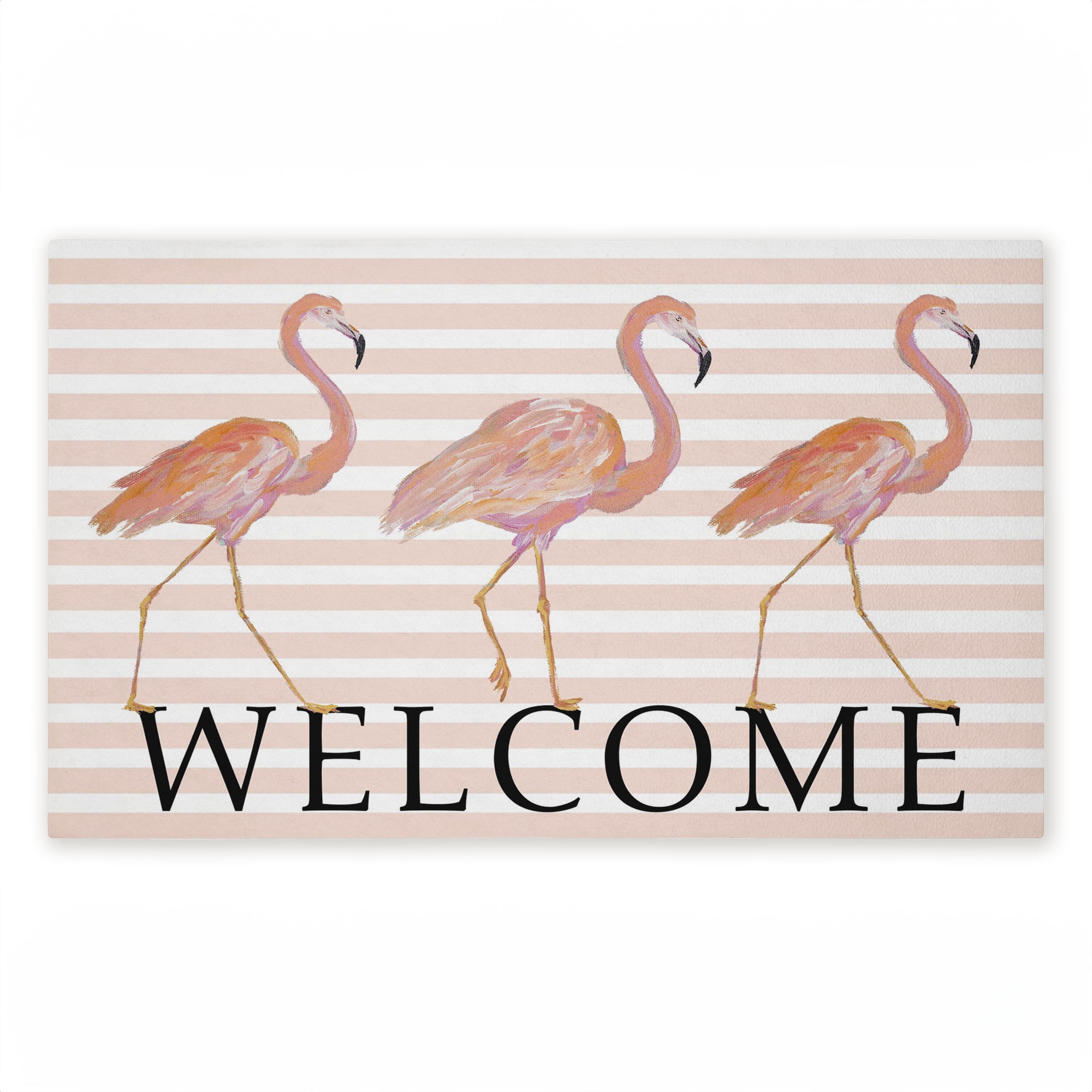 Stupell Industries Welcome Three Flamingos Printed Outdoor Door Floor Mat, design by Julie DeRice