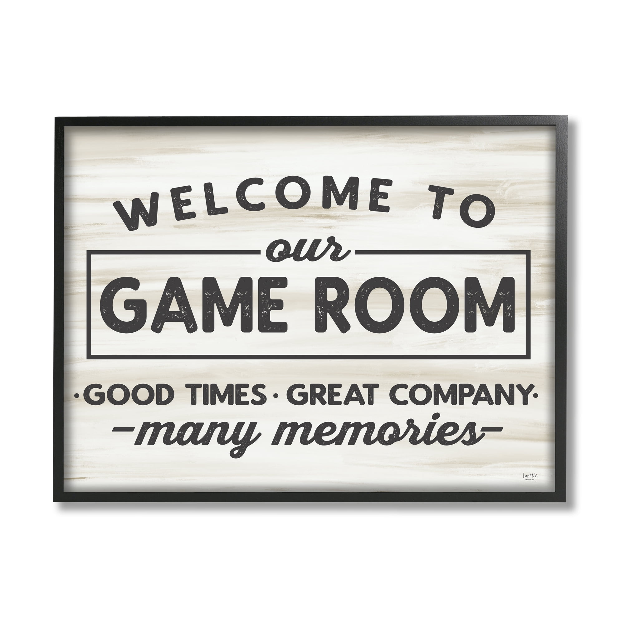Stupell Industries Welcome To Game Room Beauty & Fashion Painting Black Framed Art Print Wall Art, 30 x 24