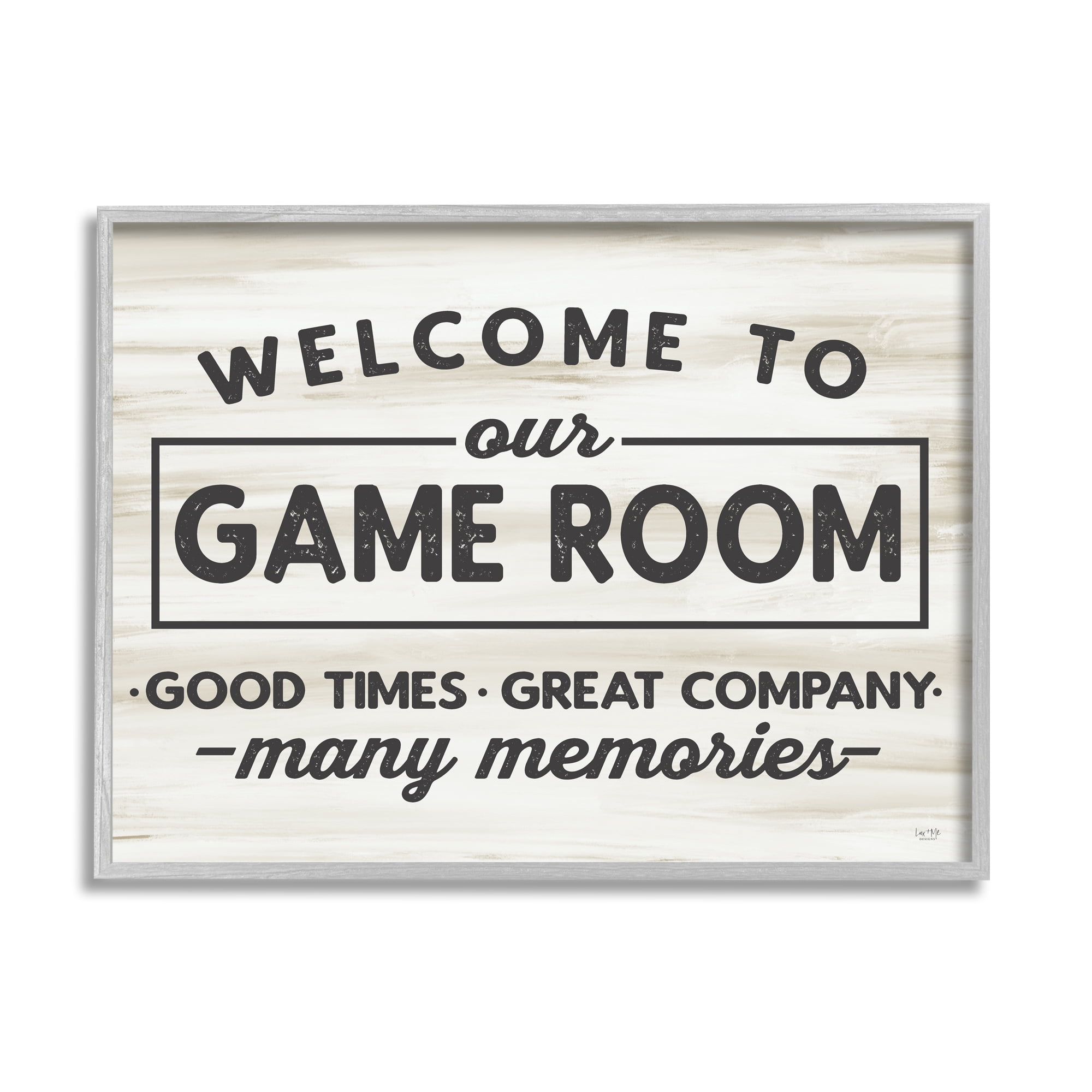 Stupell Industries Welcome To Game Room Beauty & Fashion Painting Gray Framed Art Print Wall Art, 30 x 24