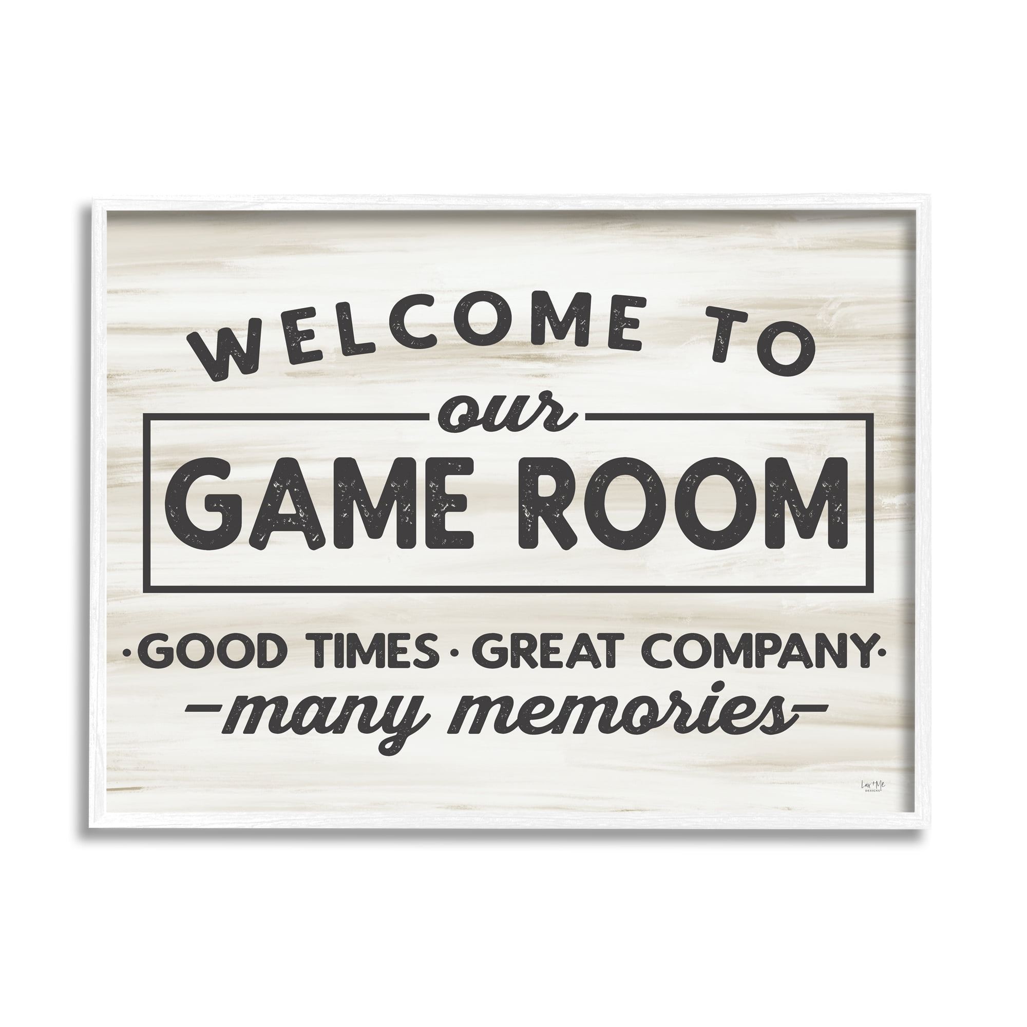 Stupell Industries Welcome To Game Room Beauty & Fashion Painting White Framed Art Print Wall Art, 14 x 11