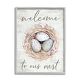 thumbnail image 1 of Stupell Industries Welcome To Our Nest Rustic Bird Egg Sign Graphic Art Gray Framed Art Print Wall Art, Design by Lettered and Lined, 1 of 7