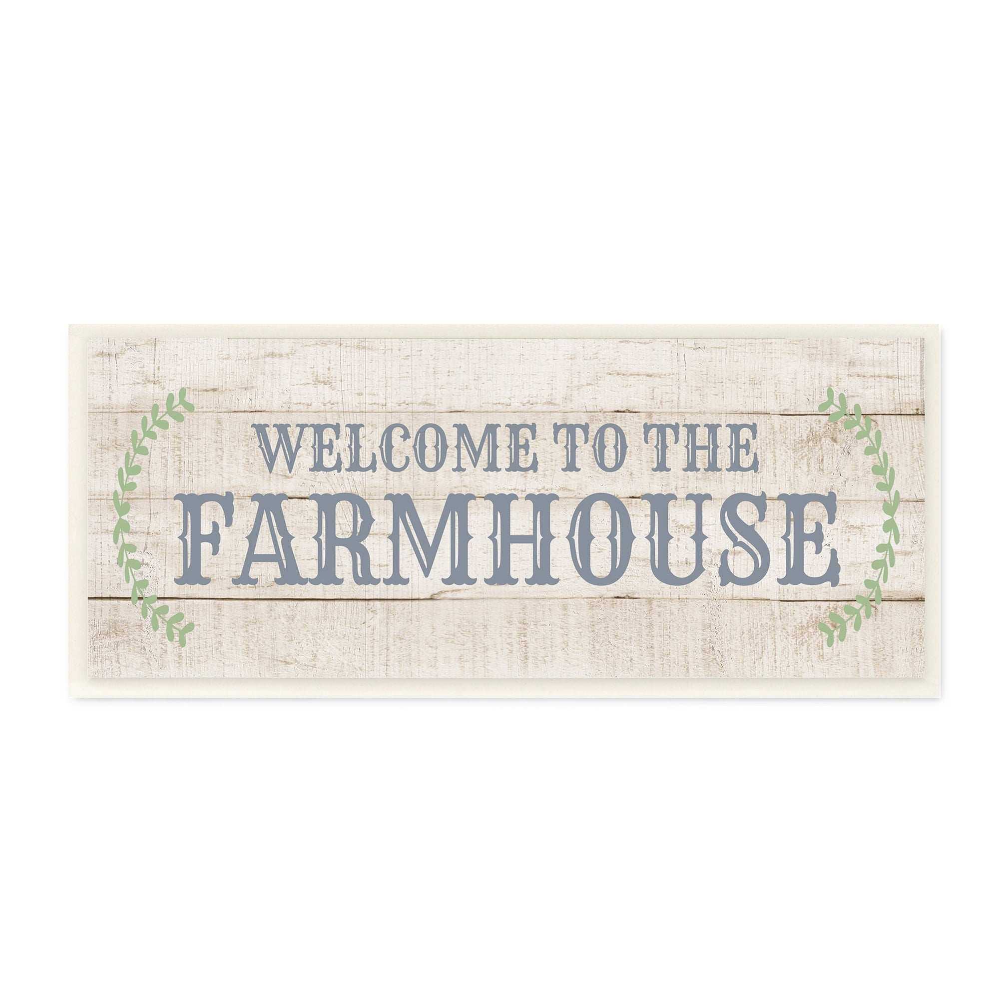 Stupell Industries Welcome To The Farmhouse Phrase Country Plank Pattern, 17 x 7,Design by CAD Designs
