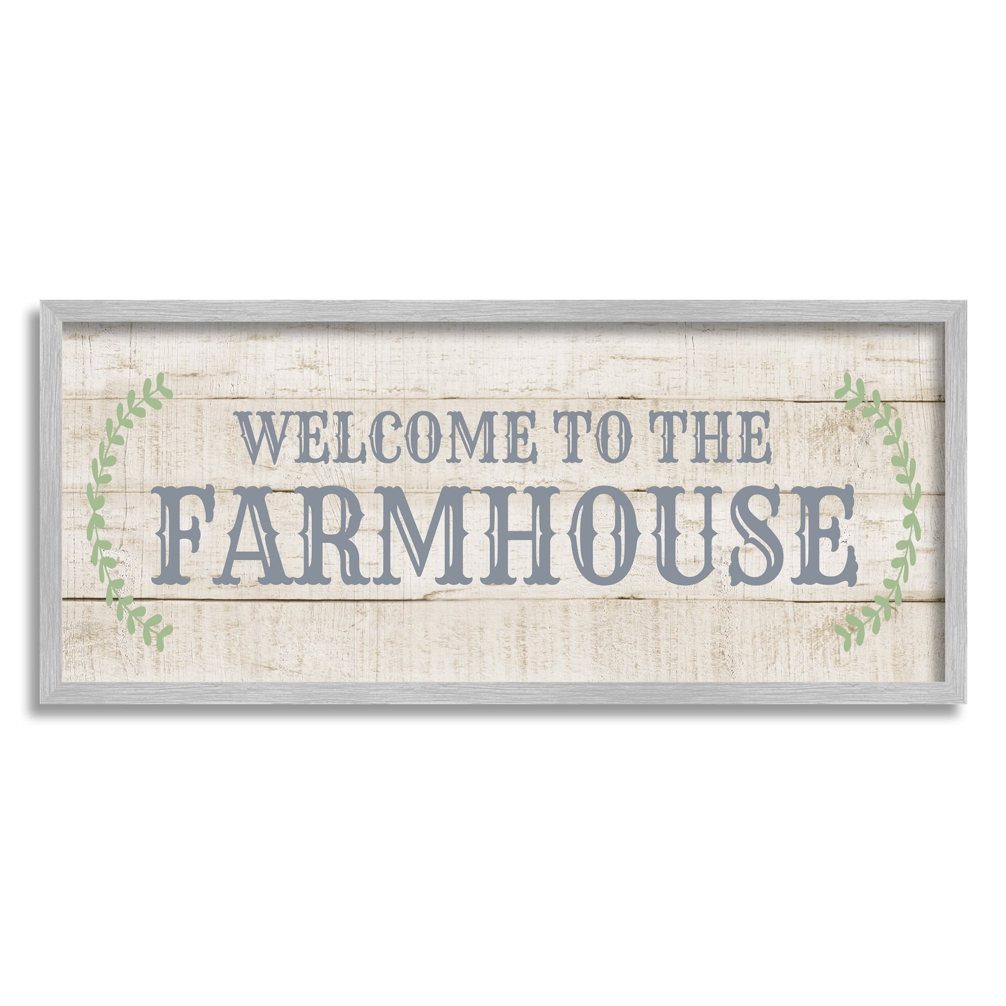 Stupell Industries Welcome To The Farmhouse Phrase Country Plank Pattern, 24 x 10,Design by CAD Designs