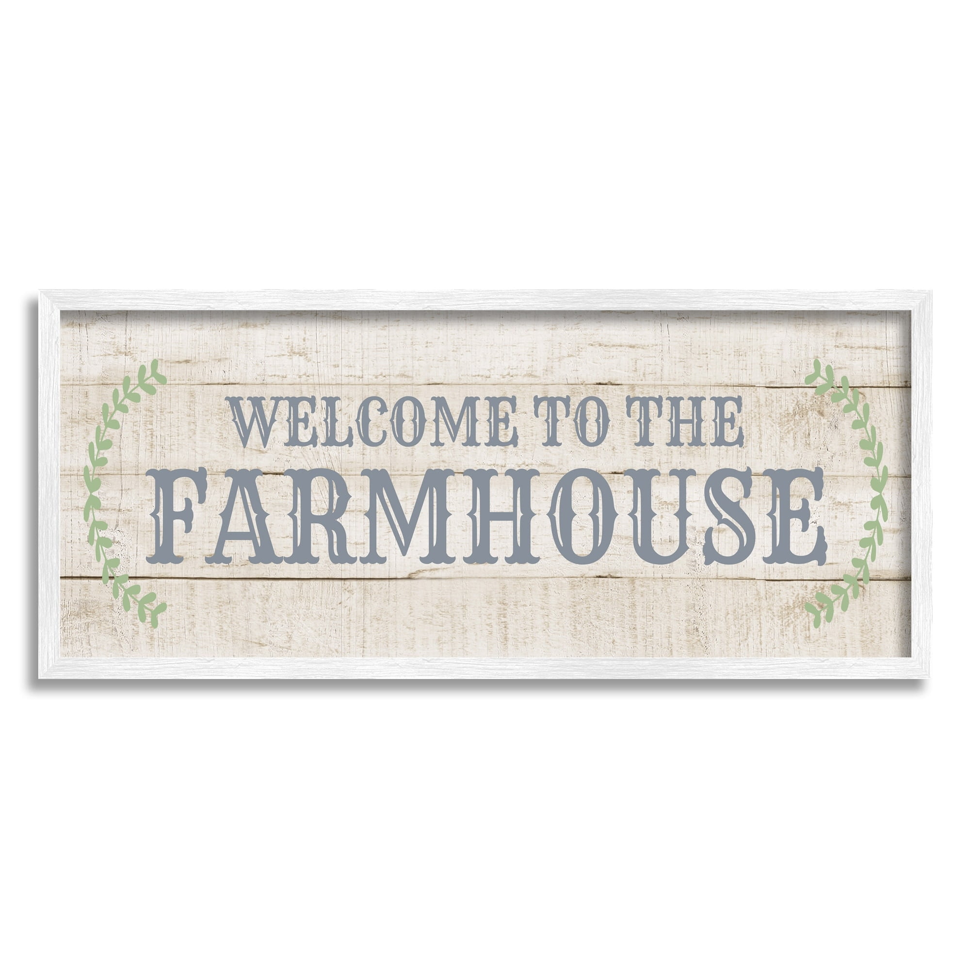 Stupell Industries Welcome To The Farmhouse Phrase Country Plank Pattern, 24 x 10,Design by CAD Designs