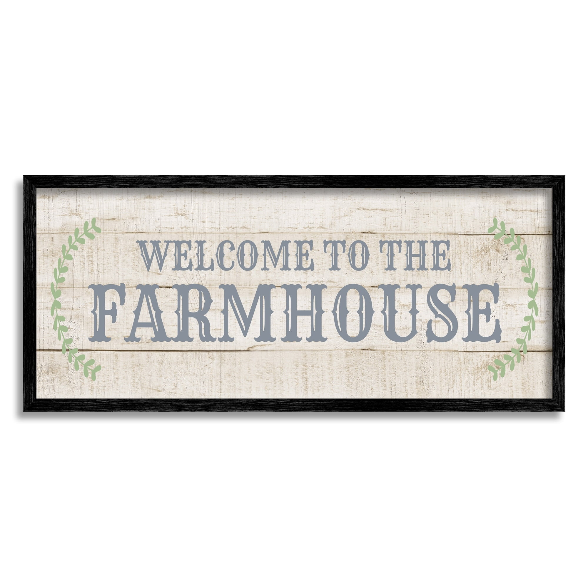 Stupell Industries Welcome To The Farmhouse Phrase Country Plank Pattern, 24 x 10,Design by CAD Designs