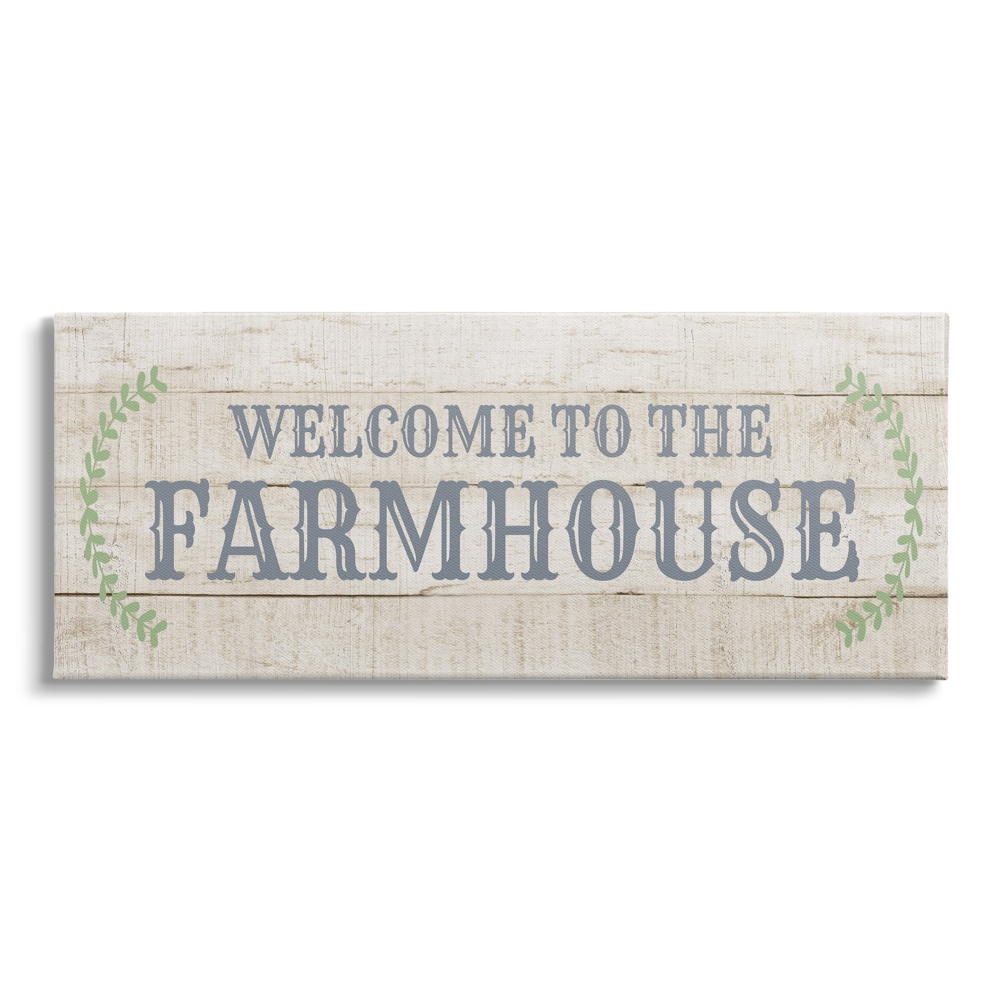 Stupell Industries Welcome To The Farmhouse Phrase Country Plank Pattern, 24 x 10,Design by CAD Designs