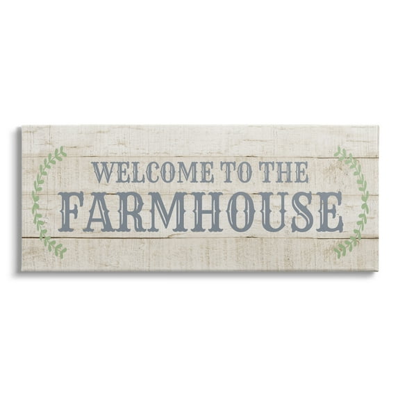 Stupell Industries Welcome To The Farmhouse Phrase Country Plank Pattern, 30 x 13,Design by CAD Designs