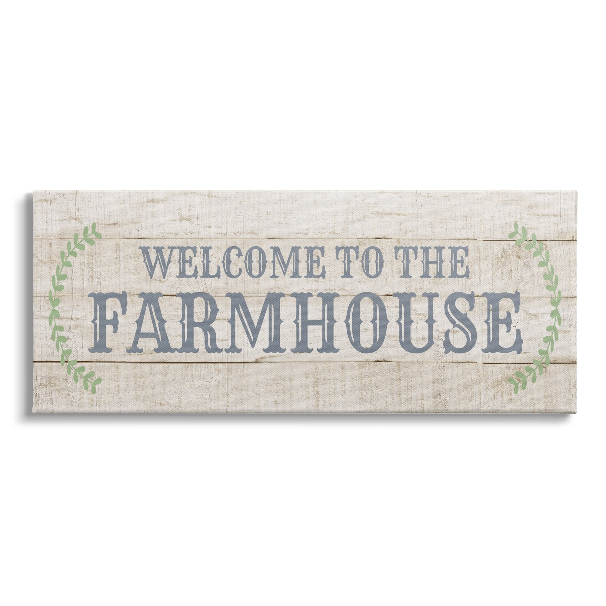 Stupell Industries Welcome To The Farmhouse Phrase Country Plank Pattern, 48 x 20,Design by CAD Designs