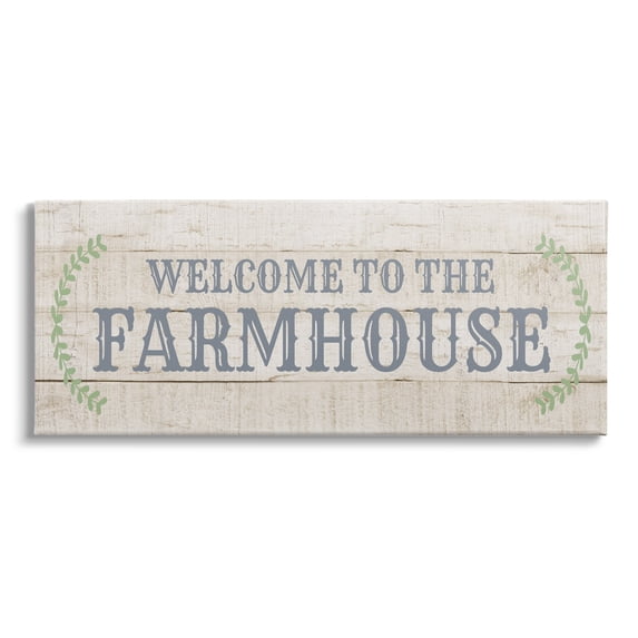 Stupell Industries Welcome To The Farmhouse Phrase Country Plank Pattern, 48 x 20,Design by CAD Designs