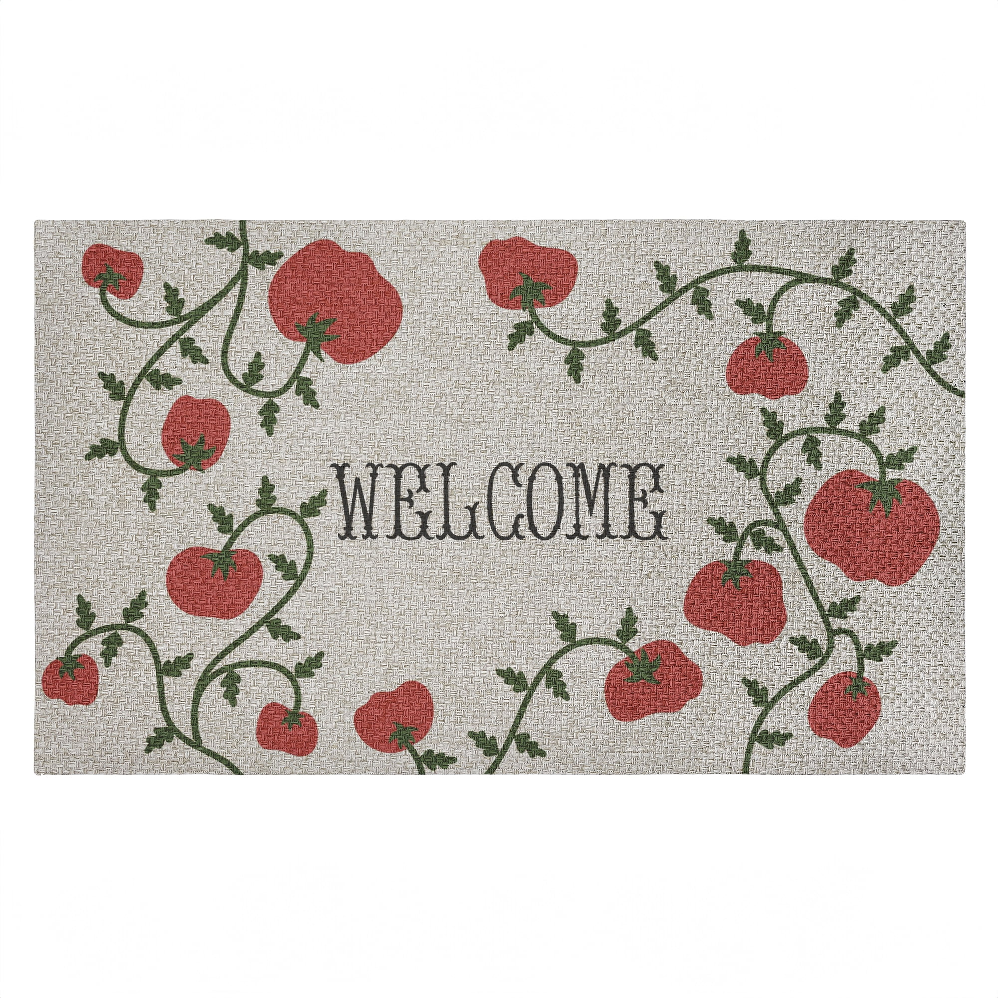 Stupell Industries Welcome Tomato Vine Printed Outdoor Imitation Sisal Floor Mat, design by Lil' Rue